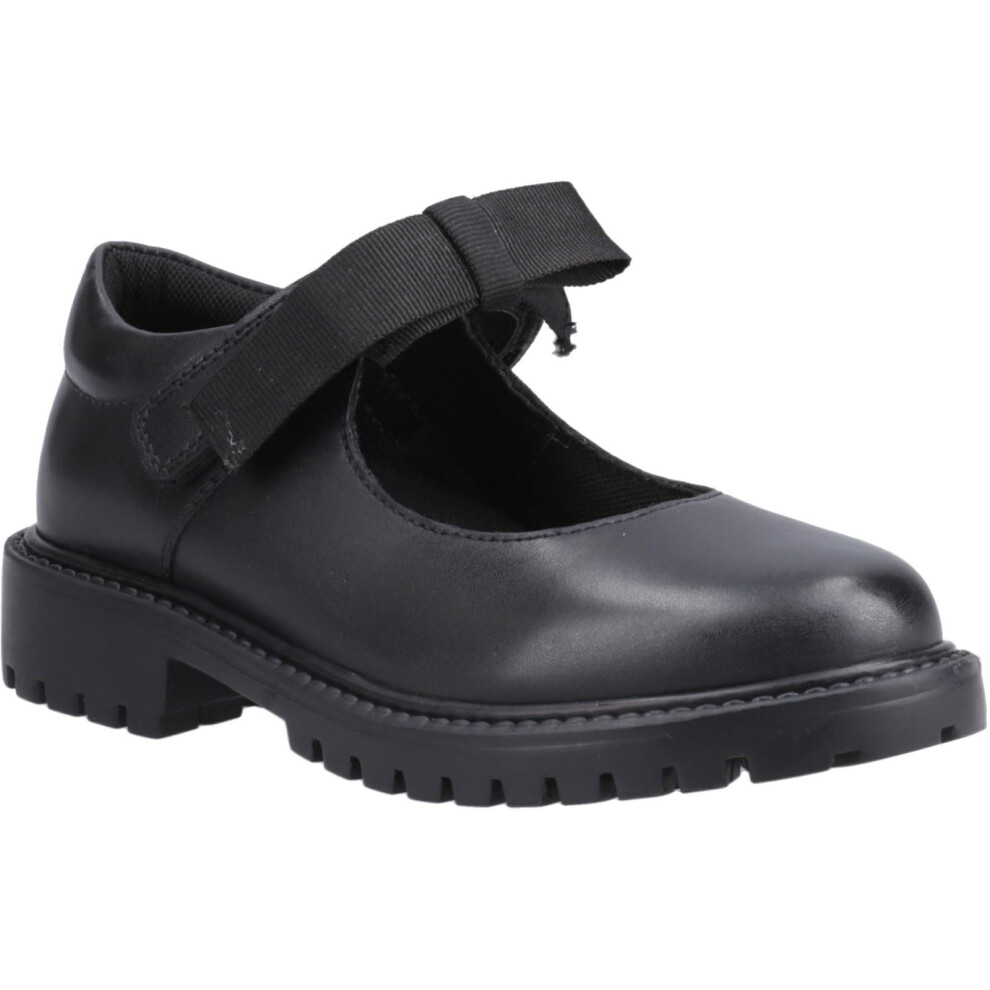 Hush Puppies (Black, 11 (Adults')) Astrid Bow Leather Girls's Black Shoes