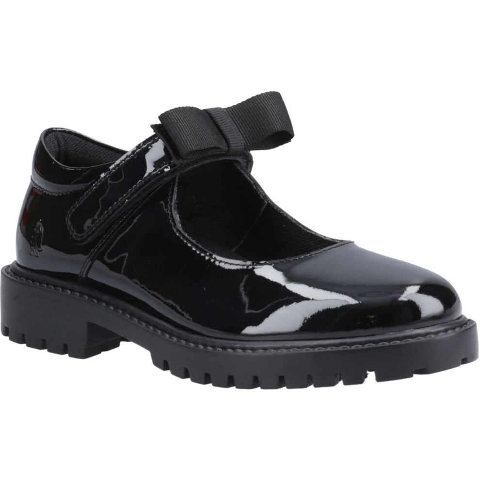 Hush Puppies (Black, 11 (Adults')) Astrid Bow Leather Girls's Black Shoes