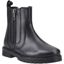 (Black, 12 (Adults')) Hush Puppies Liana Leather Girls's Black Boots