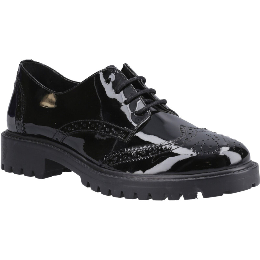 Hush Puppies (Black, 7 (Adults')) Athena Patent Leather Girls's Black Brogues