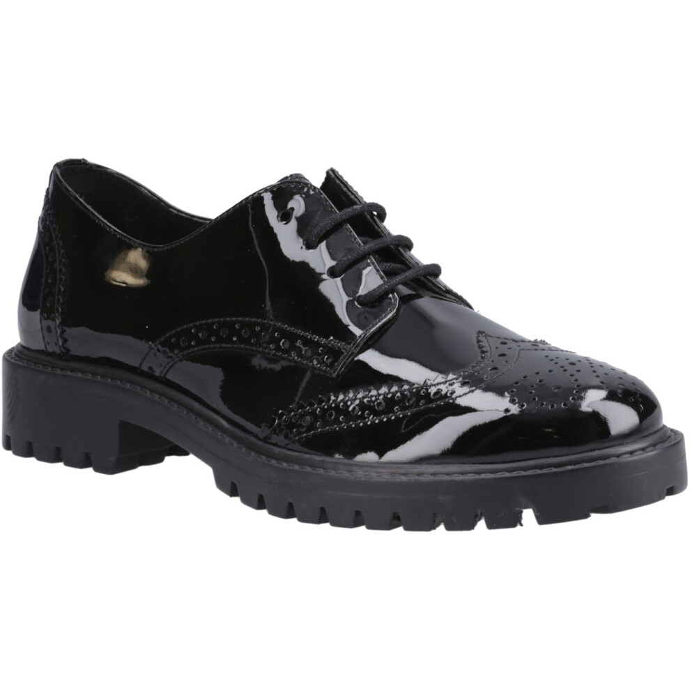 Hush Puppies (Black, 1 (Adults')) Athena Patent Leather Girls's Black Brogues