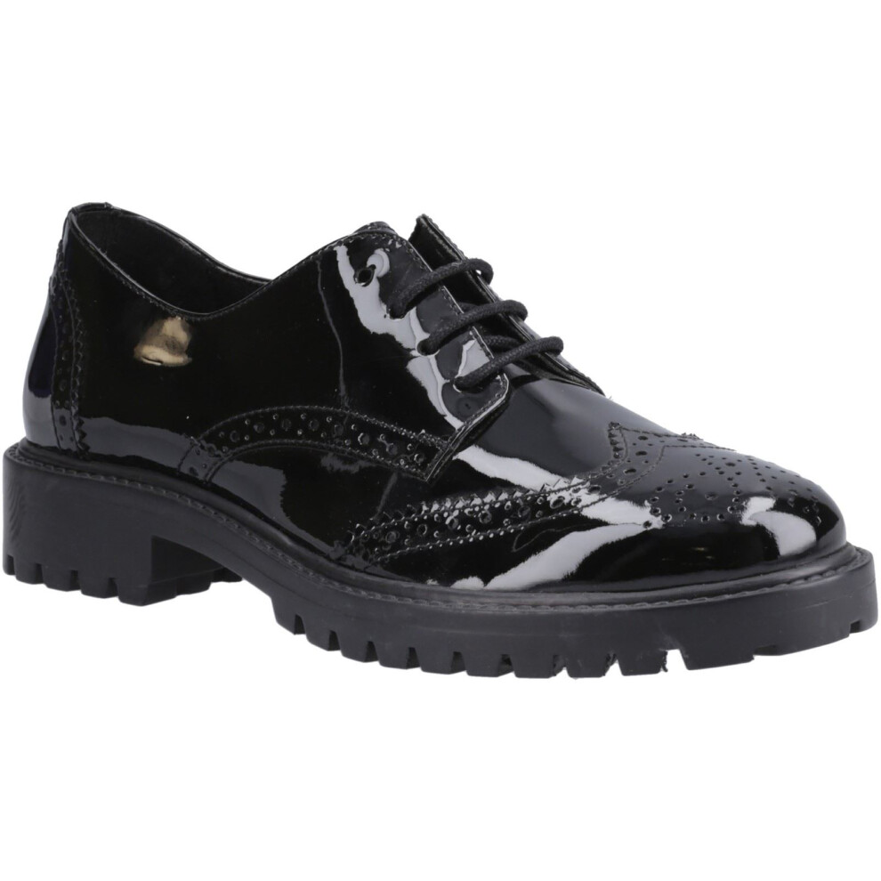 Hush Puppies (Black, 5 (Adults')) Athena Patent Leather Girls's Black Brogues