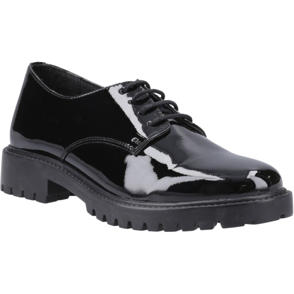 (Black, 10 (Adults')) Hush Puppies Aubrey Leather Girls's Black Derby Shoes