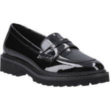 (Black, 3 (Adults')) Hush Puppies Grazia Leather Girls's Black Loafers