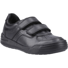 (Black, 3 (Adults')) Hush Puppies Sully Leather Boys's Black Shoes