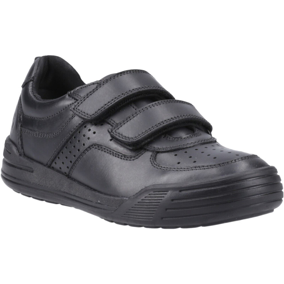 Hush Puppies (Black, 5 (Adults')) Sully Leather Boys's Black Shoes