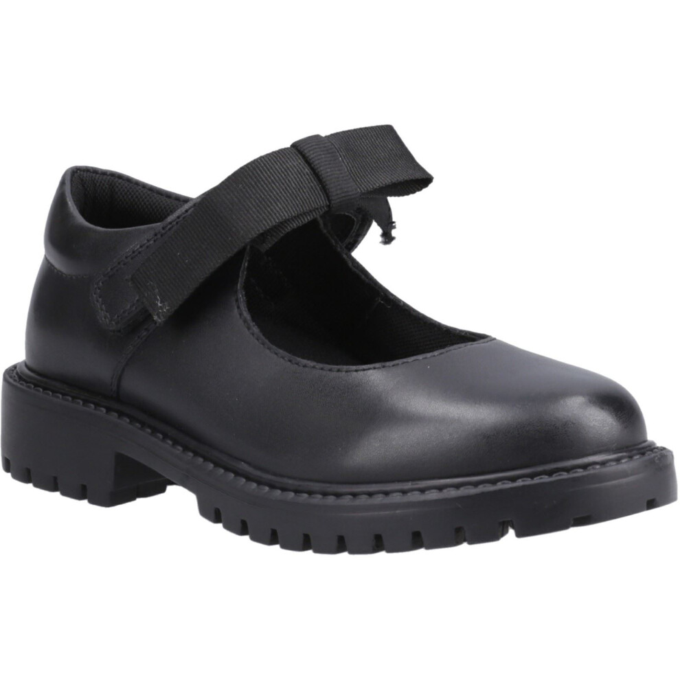 Hush Puppies Astrid Bow Leather Casual Shoes for Girls in Black, UK 6 / EU 39 / US 7 - Image 6