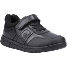 (Black, 12 (Adults')) Hush Puppies Sutton Bungee Leather Boys's Black Lace-Up Shoes