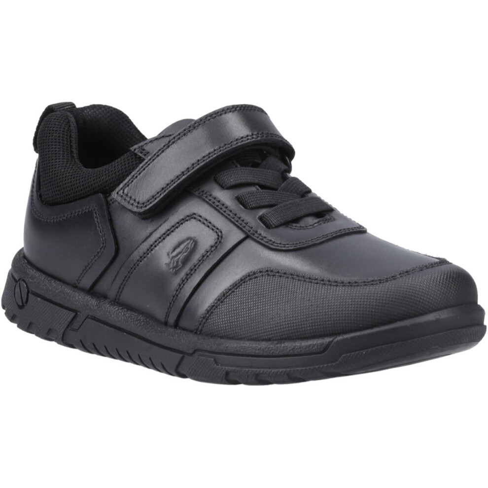 (Black, 13 (Adults')) Hush Puppies Sutton Bungee Leather Boys's Black Lace-Up Shoes