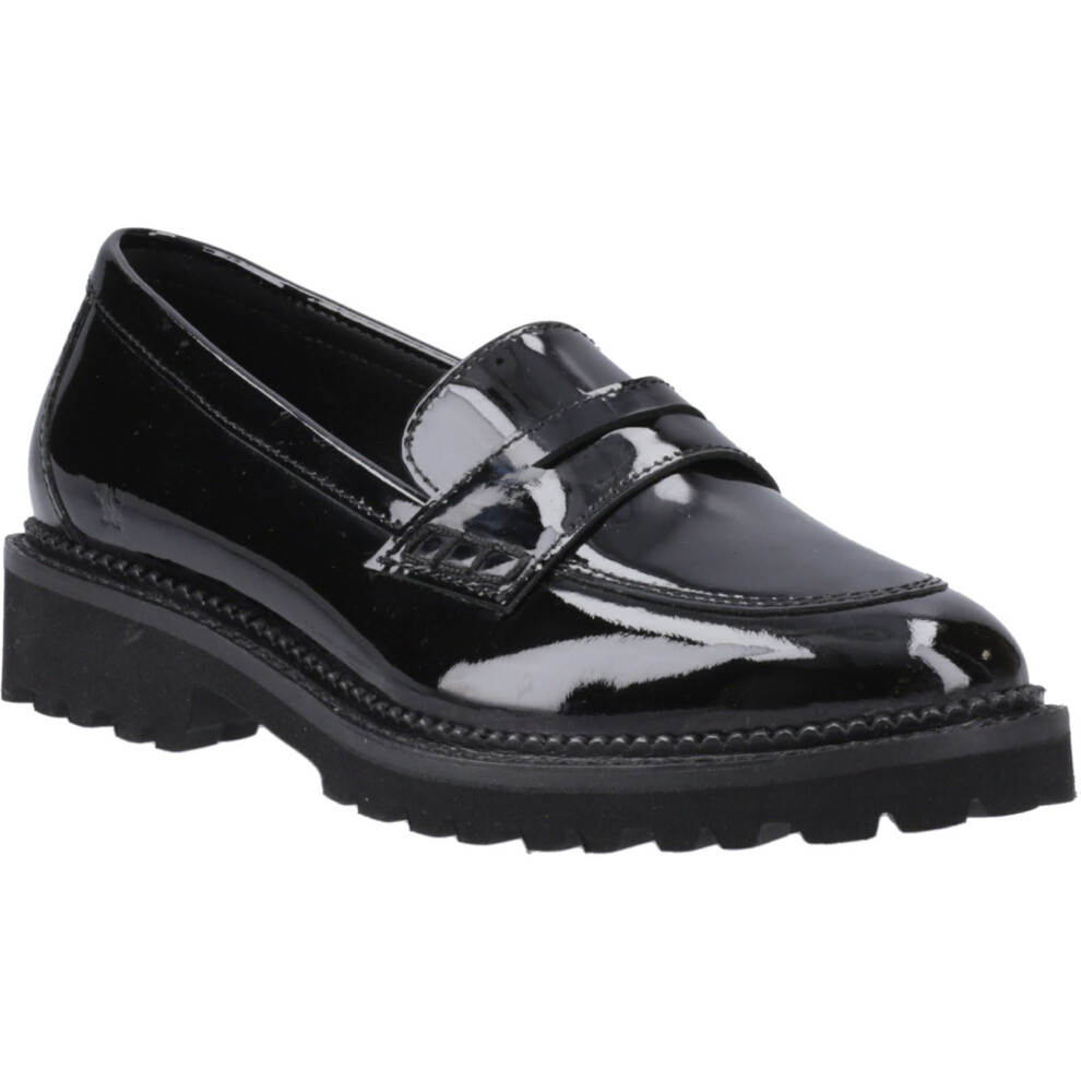 Hush Puppies (Black, 6 (Adults')) Grazia Leather Girls's Black Loafers