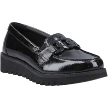 (Black, 9 (Adults')) Hush Puppies Francis Loafer Patent Leather Girls's Black Loafers