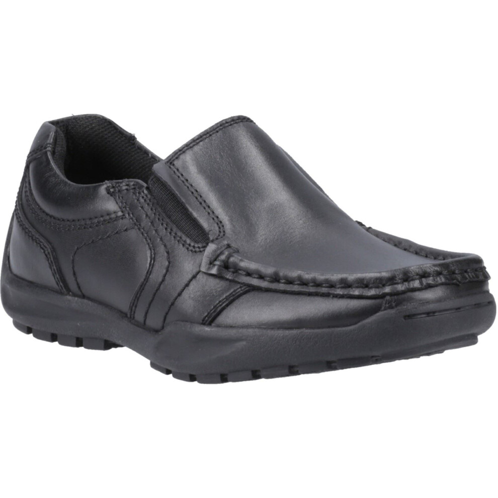 Hush Puppies (Black, 8 (Adults')) Morgan Leather Boys's Black Loafers