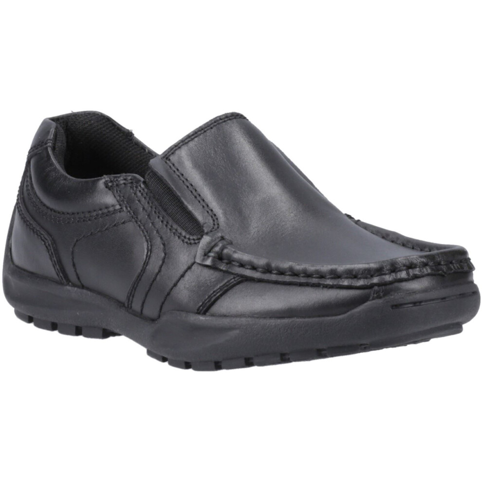 Hush Puppies (Black, 3 (Adults')) Morgan Leather Boys's Black Loafers