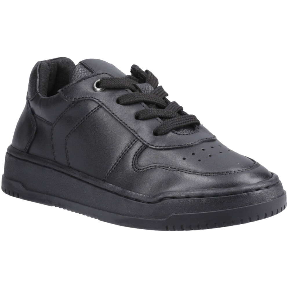 Hush Puppies (Black, 3 (Adults')) Dougie Leather Boys's Black Trainers