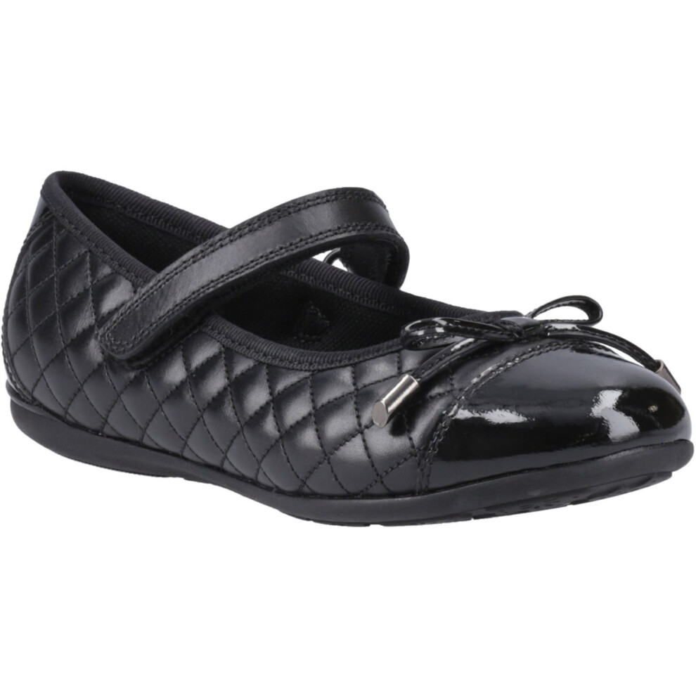 (Black, 9 (Adults')) Hush Puppies Lottie Leather Girls's Black Ballet Flats