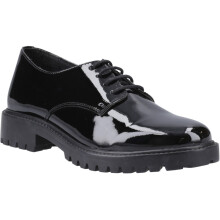 (Black, 4 (Adults')) Hush Puppies Aubrey Leather Girls's Black Derby Shoes