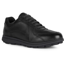 (Black, 10 (Adults')) Geox U SPHERICA EC12 Leather Bovine Full Grain Men's Black Trainers