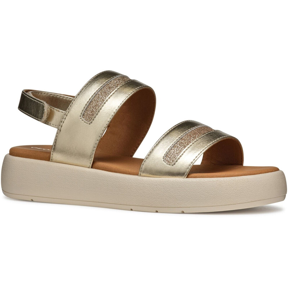 (Gold, 3 (Adults')) Geox D CAMALEI Women's Light Gold Sandals