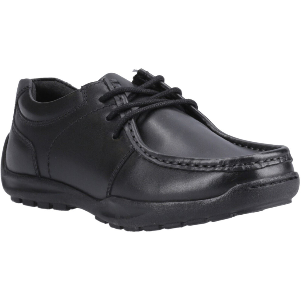 Hush Puppies (Black, 3 (Adults')) Mackenzie Wallabee Leather Boys's Black Lace-Up Shoes