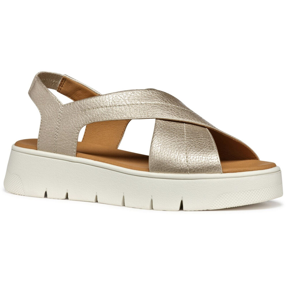 Geox (Gold, 7.5 (Adults')) D Dandra 40 Synthetic Polyurethane Women's Light Gold Sandals
