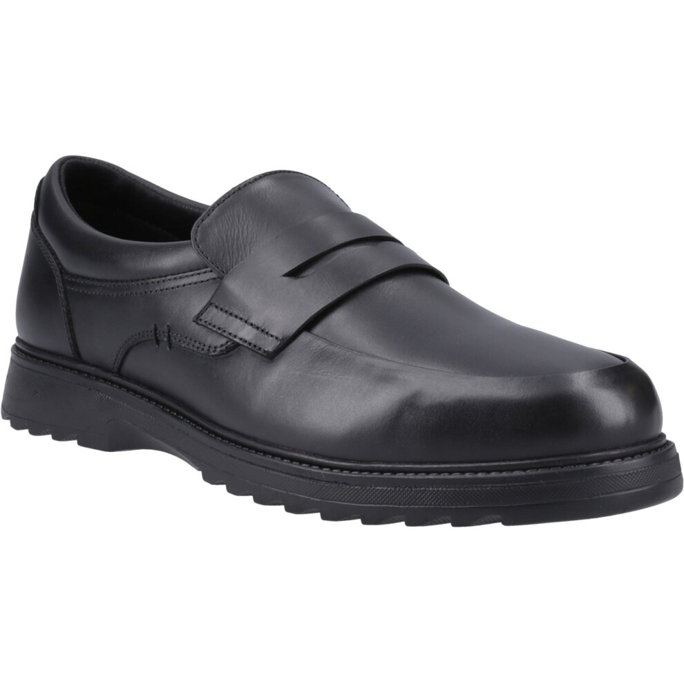 Hush Puppies (Black, 4 (Adults')) Rocco Loafer Leather Boys's Black Loafers