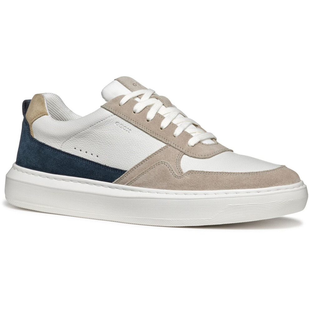 (Brown, 9 (Adults')) Geox U DEIVEN Leather/Suede Men's Sand/White Trainers