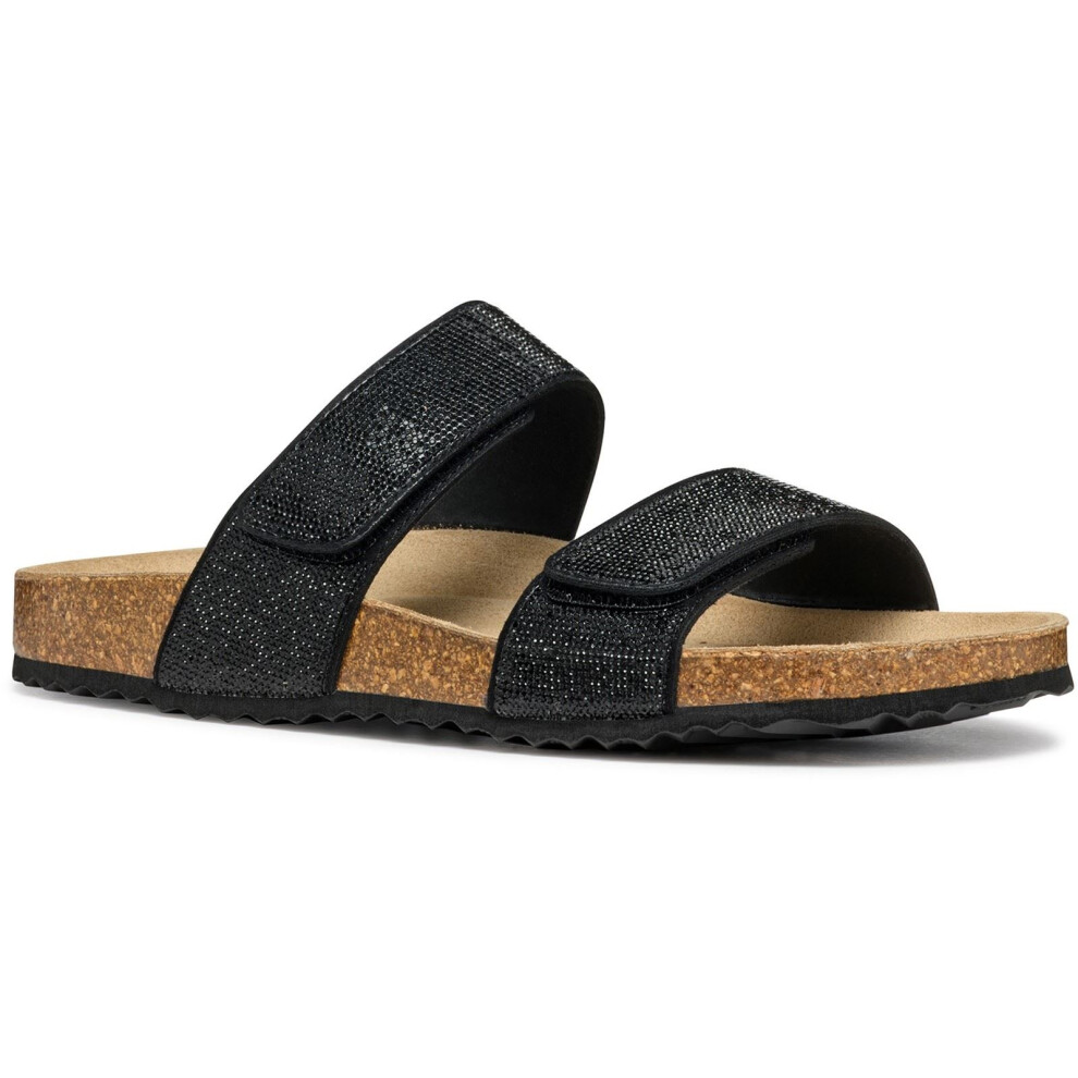 (Black, 7.5 (Adults')) Geox D BRIONIA R Women's Black Sandals