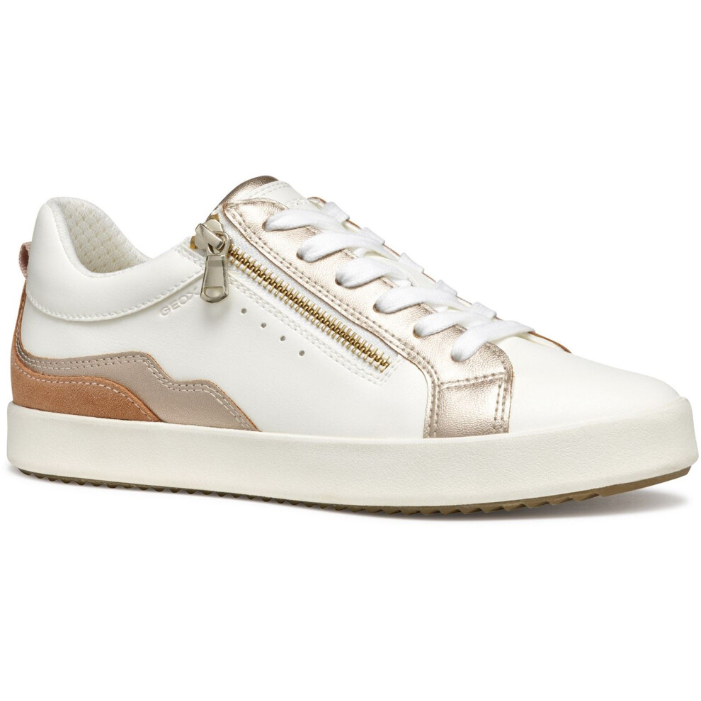 Geox (, 3 (Adults')) D Blomiee Women's Optic /Nude Trainers White