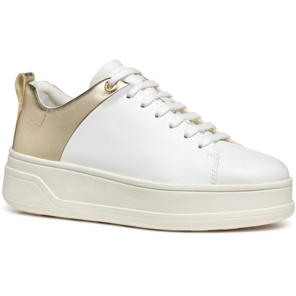 Geox (White, 7.5 (Adults')) D Spherica Ecub-2 Women's White/Light Gold Trainers
