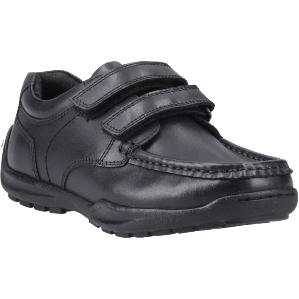 Hush Puppies (Black, 7 (Adults')) Maddox Touch Fastening Leather Boys's Black Shoes
