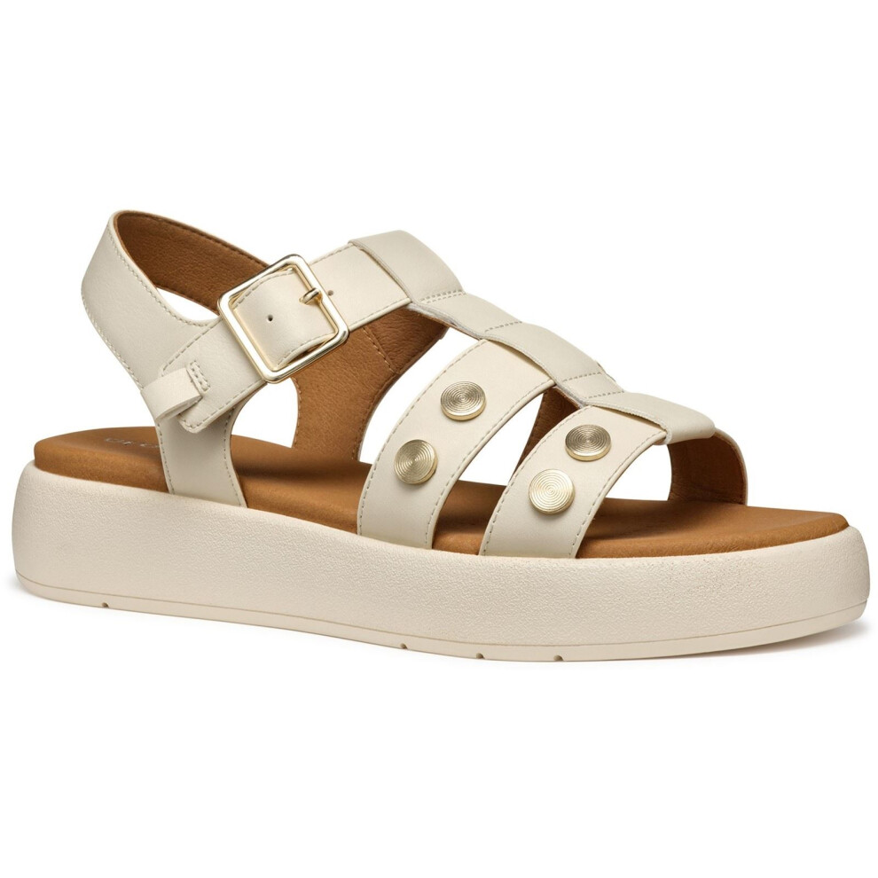 Geox (, 5 (Adults')) D Camalei Synthetic Polyurethane Women's Papyrus Sandals White