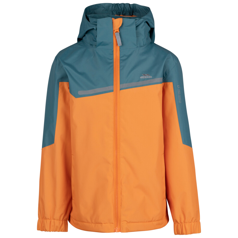 (9-10 Years, Pumpkin Spruce) Trespass Kids Waterproof Jacket Hooded Submerged