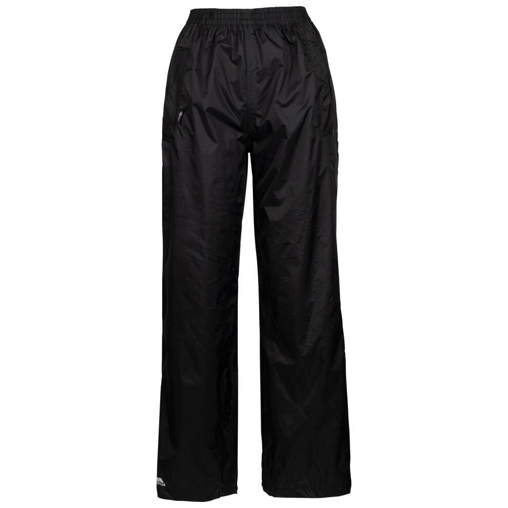 (12, Black) Trespass Womens Waterproof Trousers Qikpac Pant