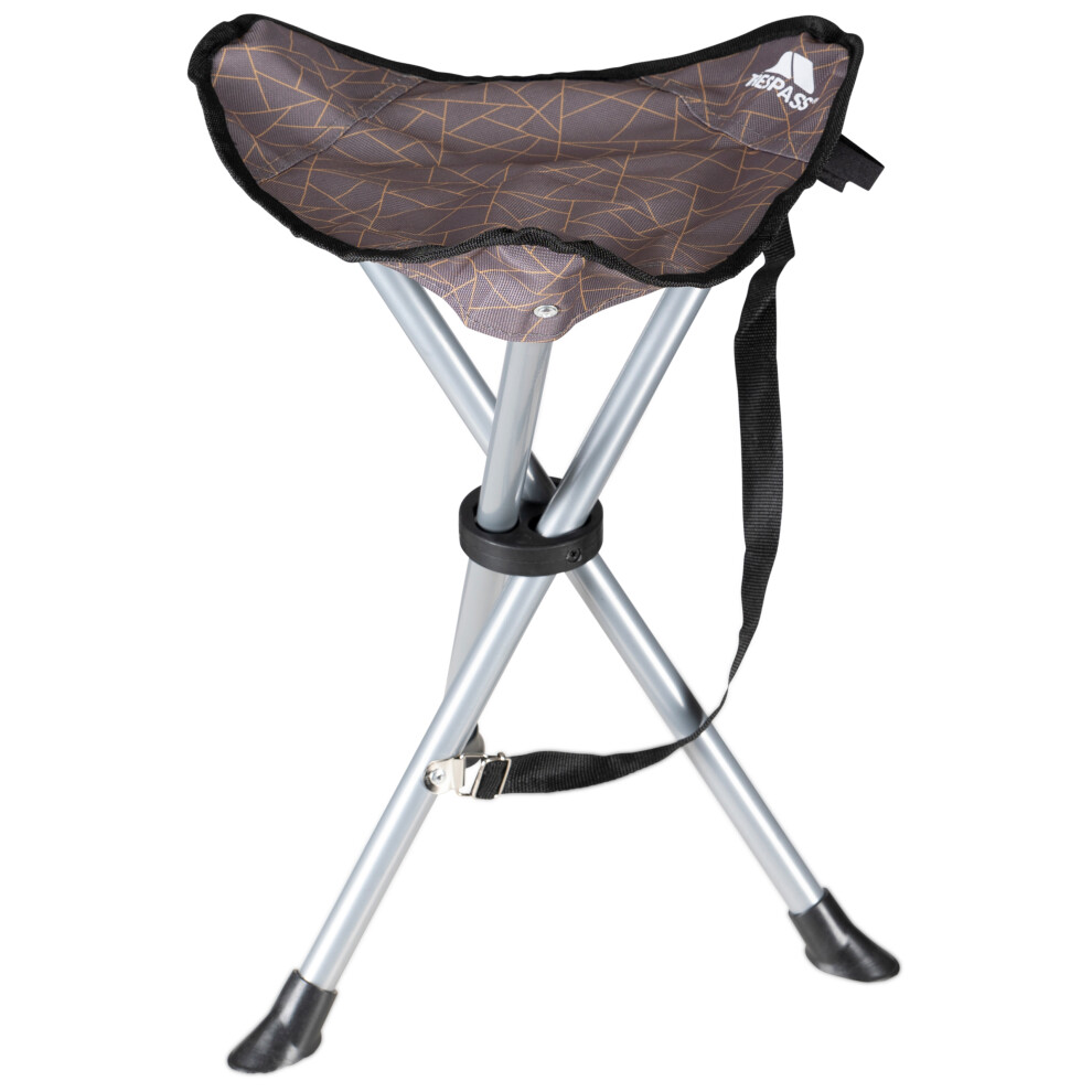 (One Size, Storm Grey Print) Trespass Camping Stool Folding Tripod Ritchie
