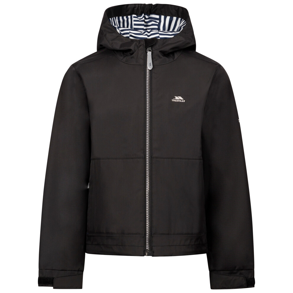 (5-6 Years, Black) Trespass Kids Waterproof Jacket Rain Coat Malio
