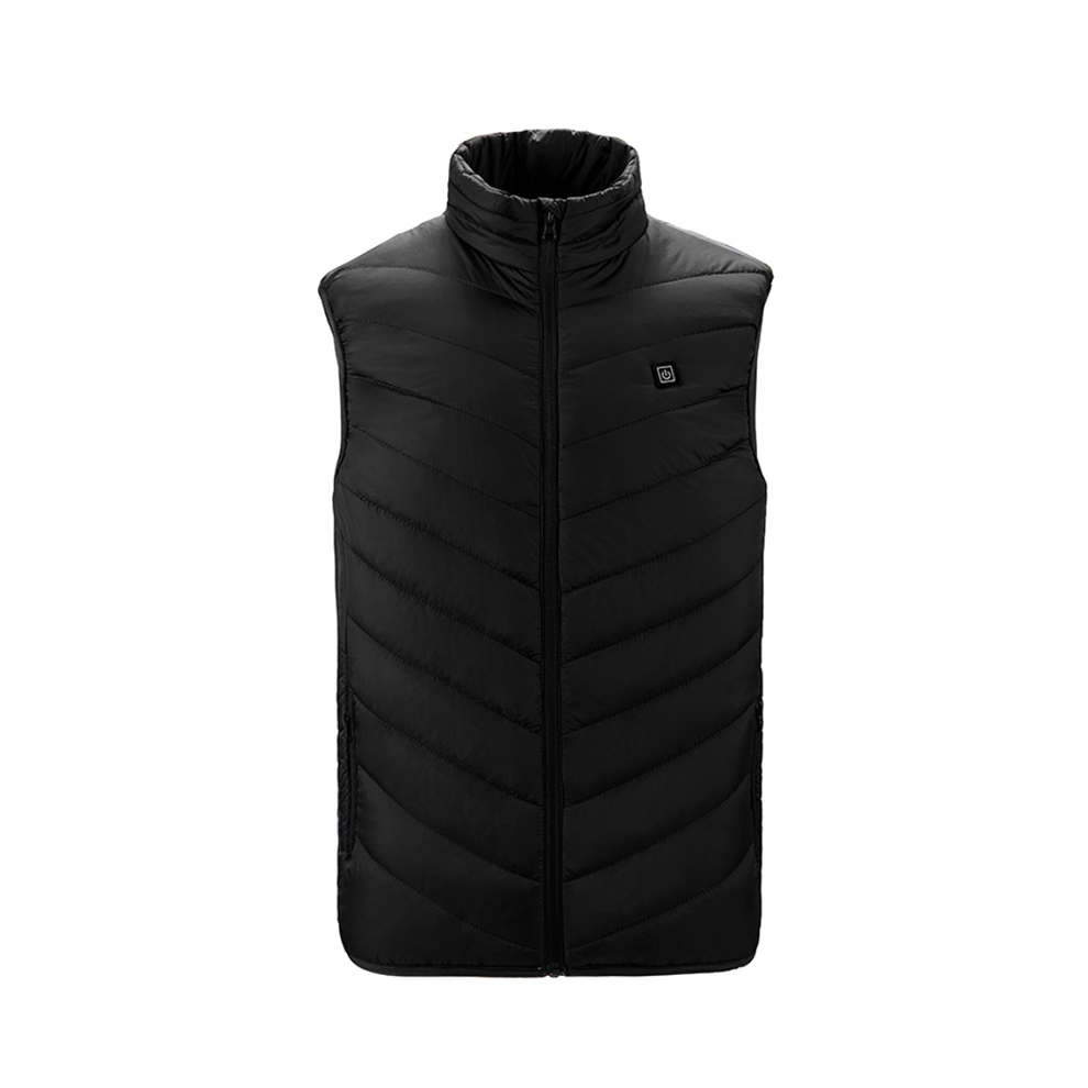 (Black,4XL)Gilet électrique femme homme veste en tissu chauffant USB coussin chauffant chauffe-corps