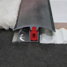 Aluminium Adjustable Height Carpet Door Threshold Strip 40mm with Easy Clip TTG Pivots - Bright Silver