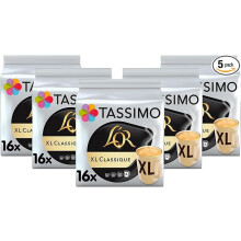 Tassimo L'OR XL Classique Coffee Pods x16 (Pack of 5, Total 80 Drinks)