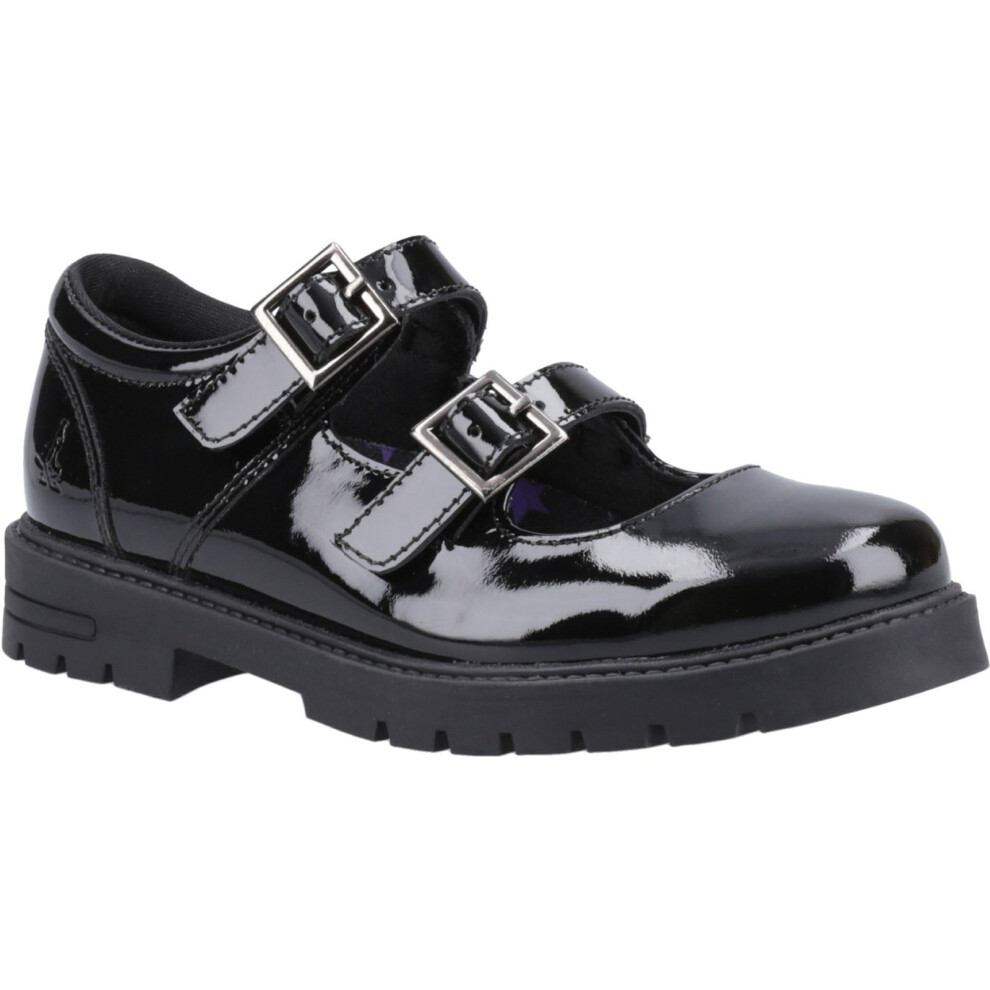 (Black, 13 (Adults')) Hush Puppies Ella Patent Junior Leather Girls's Black Shoes