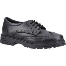 (Black, 2 (Adults')) Hush Puppies Maxine Junior Leather Girls's Black Brogues