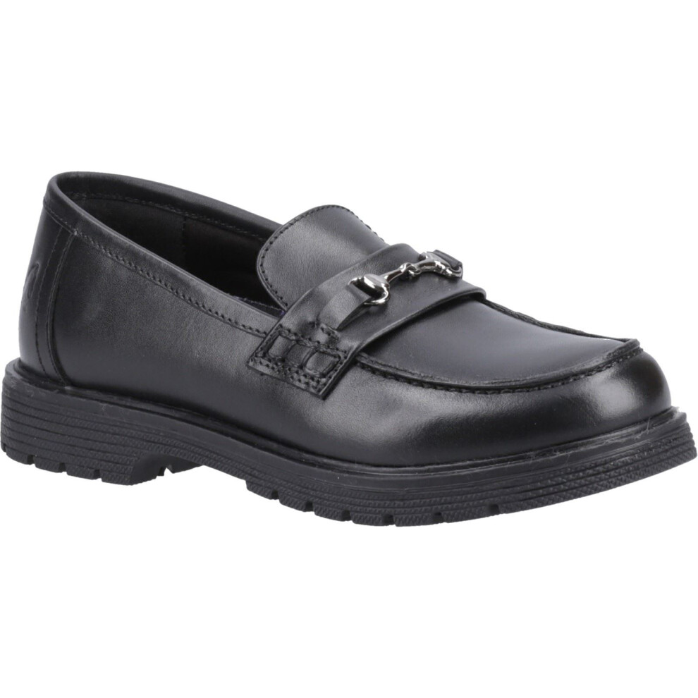 Hush Puppies (, 5 (Adults')) Lydia Senior Leather Girls's Loafers Black
