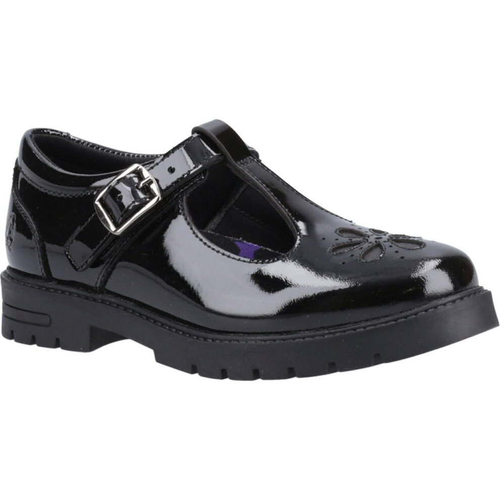 Hush Puppies (Black, 11 (Adults')) Fiona Patent Junior Leather Girls's Black Shoes