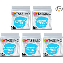 Tassimo Milk Creamer Pods x16 (Pack of 5, Total 80 Drinks)