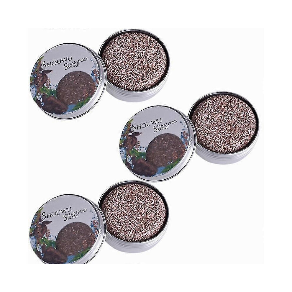 3PCS Savon Shampoing Noircissant Réparateur Couleur Gris Blanc Cheveux Teinture Visage Shampoing Naturel Bio Cheveux