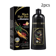 2pcs Herbal Hair Darkening Shampoo No Damage To Hair 10 Mins Control Frizz 500ml
