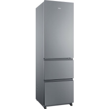 Haier 3D 55 Series 3 HTR3518ENMXK 185cm High 60/40 No Frost Fridge Freezer - Stainless Steel Effect - E Rated