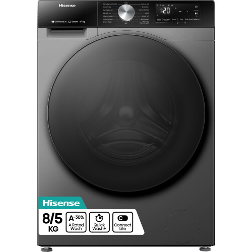 Hisense 3S Series 8Kg / 5Kg Washer Dryer - Titanium - D Rated