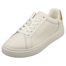 (3.5) Tommy Hilfiger Essential Court Sneaker Womens Casual Trainers in Ecru