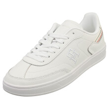 (7.5) Tommy Hilfiger Heritage Court Sneaker Stripes Womens Casual Trainers in White