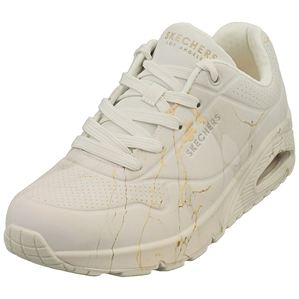 Skechers Uno Marbel Marvel Womens Fashion Trainers in Off White - 6 UK